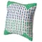 Deerlux 16" Handwoven Cotton Throw Pillow Cover with Ribbed Line Dots and Wave Border, Green QI004315.GN - alternate 1